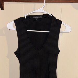 Derek Heart Black Ribbed Mini Dress